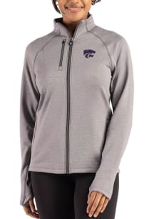 Womens K-State Wildcats Graphite Cutter and Buck Peshastin Long Sleeve Full Zip Jacket