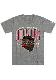 Homefield Indiana Hoosiers Grey 2026 Rose Bowl Bison Rose In Mouth Short Sleeve T Shirt