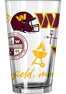 Washington Commanders 16oz Stripe Pint Glass - White