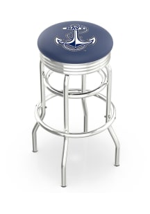 Navy Midshipmen Double-Ring Swivel Chrome Pub Stool - Black
