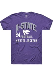 Martel Jackson Rally Mens Purple K-State Wildcats NIL Arch Logo Player T Shirt