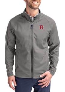 Mens Rutgers Scarlet Knights Graphite Cutter and Buck Adapt Eco Medium Weight Jacket