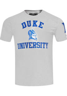 Pro Standard Duke Blue Devils Grey Stacked Logo Short Sleeve T Shirt