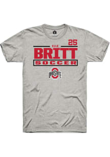 Elle Britt Rally Mens Ash Ohio State Buckeyes NIL Stacked Box Player T Shirt