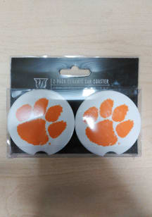 Clemson Tigers Ceramic 2 Pack Car Coaster - Orange