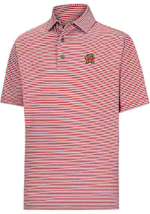 Footjoy Maryland Terrapins Mens Red Multi Stripe Short Sleeve Fashion Polo