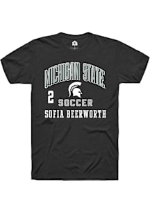 Sofia Beerworth Michigan State Spartans Black NIL Arch Logo Short Sleeve Player T Shirt