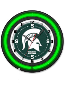Black Michigan State Spartans 19in Neon Wall Clock
