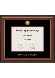 Iowa State Cyclones Engraved Medallion Diploma Frame - Brown