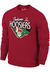Indiana Hoosiers Mens Crimson 2025 National Championship Game Bound Long Sleeve Fashion Sweatshirt