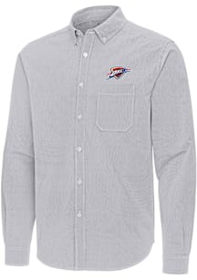 Antigua Oklahoma City Thunder Mens Ash Alternate Porter Long Sleeve Dress Shirt