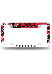 Western Kentucky Hilltoppers Primary All Over Chrome License Plate Frame - White