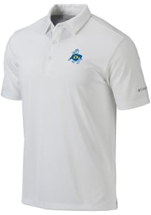 Mens Drexel Dragons White Columbia Drive Vintage Short Sleeve Polo Shirt