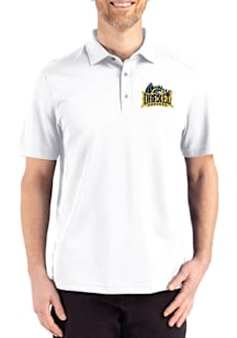 Mens Drexel Dragons White Cutter and Buck Advantage Refresh Short Sleeve Polo Shirt