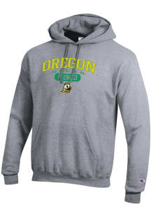 Mens Oregon Ducks Grey Champion Pill Alumni Powerblend Hooded Sweatshirt