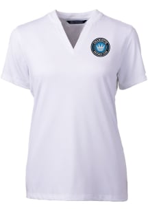 Cutter and Buck Charlotte FC Womens White Forge Short Sleeve T-Shirt
