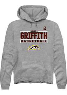 Jalen Griffith Western Michigan Broncos Mens Grey NIL Stacked Box Player Hood