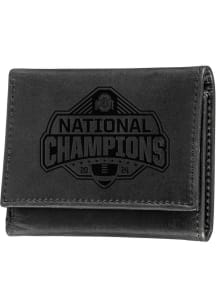 2024 Football National Champions Ohio State Buckeyes Mens Trifold Wallet - Black