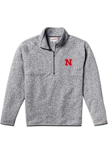 Mens Grey Nebraska Cornhuskers Saranac Qtr Zip Pullover