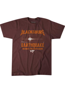VA TECH M MAROON Blacksburg Earthquake SS FASH