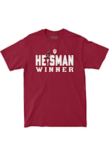 Fernando Mendoza Indiana Hoosiers Crimson 2025 Heisman Winner Trophy Potrait Short Sleeve Fashion..