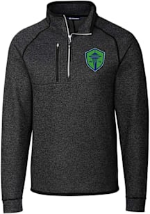 Cutter and Buck Seattle Sounders FC Mens Charcoal Mainsail Long Sleeve Qtr Zip Pullover