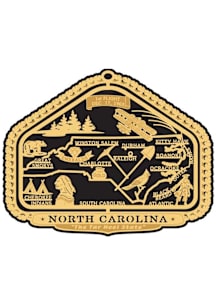 North Carolina State Map Brass Ornament