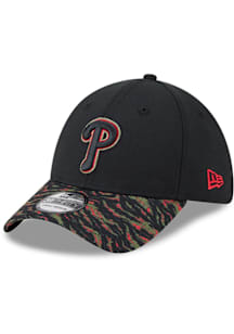 New Era Philadelphia Phillies Mens Black DL Tiger Stripe 39THIRTY Flex Hat