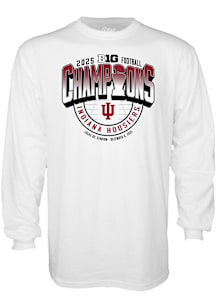 Blue 84 Indiana Hoosiers White 2025 Big Ten Football Champions Locker Room Long Sleeve T Shirt