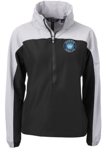 Cutter and Buck Charlotte FC Womens Black Charter Eco Long Sleeve Pullover