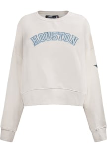 Pro Standard Houston Astros Mens White Varsity Blues Long Sleeve Fashion Sweatshirt