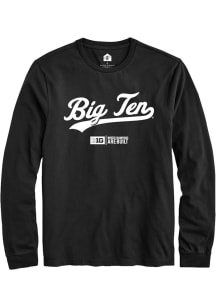 Mens Big Ten Black Rally Script Tee