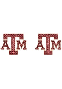 Texas A&amp;M Aggies Pave Logo Stud Womens Earrings