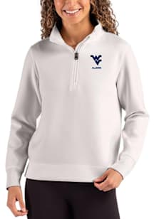 Cutter and Buck West Virginia Mountaineers Womens Ash Alumni Roam Qtr Zip