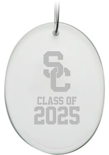 White USC Trojans Campus Crystal Class of 2025 Oval Ornament