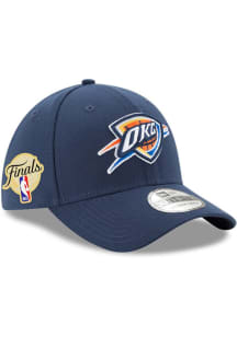New Era Oklahoma City Thunder Mens Navy Blue 2025 NBA Finals Series Side Patch 39THIRTY Flex Hat