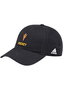 Adidas Arizona State Sun Devils Hockey Washed Slouch Adjustable Hat - Black