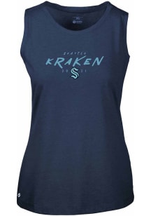 Levelwear Seattle Kraken Womens Navy Blue Macy Scratched Tank Top