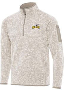 Antigua Toledo Rockets Mens Oatmeal Fortune Long Sleeve Qtr Zip Pullover