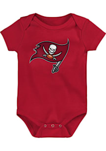 Tampa Bay Buccaneers Baby Red Primary Logo Short Sleeve One Piece