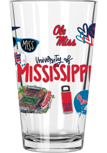 Ole Miss Rebels 16oz Pint Glass - Navy Blue
