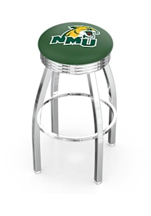 Northern Michigan Wildcats 3 Ring Chrome Seat Pub Stool - Silver