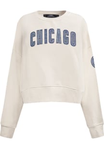 Pro Standard Chicago Cubs Mens White Varsity Blues Long Sleeve Fashion Sweatshirt
