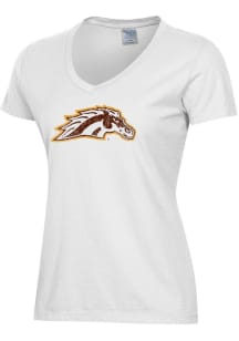 Womens Western Michigan Broncos White ComfortWash Mascot Garment Dyed Short Sleeve T-Shirt