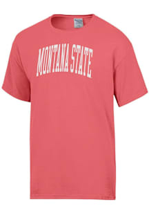 ComfortWash Montana State Bobcats Pink Arch  Garment Dyed Short Sleeve T Shirt