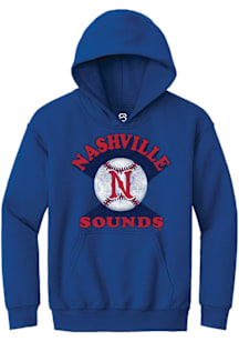 Summit Sportswear Nashville Sounds Youth Blue Soft Arch Long Sleeve Hoodie