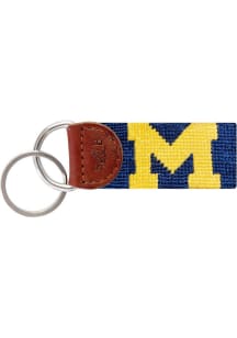 Navy Blue Michigan Wolverines Logo Keychain