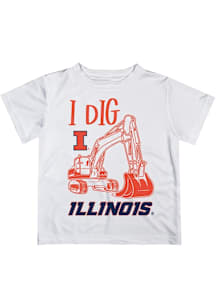 Vive La Fete Illinois Fighting Illini Toddler White Excavator Short Sleeve T-Shirt
