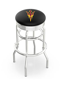 Arizona State Sun Devils Pitchfork Double-Ring Swivel Chrome Pub Stool - Black