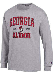 Champion Georgia Bulldogs Grey Est Alumni Jersey Long Sleeve T Shirt